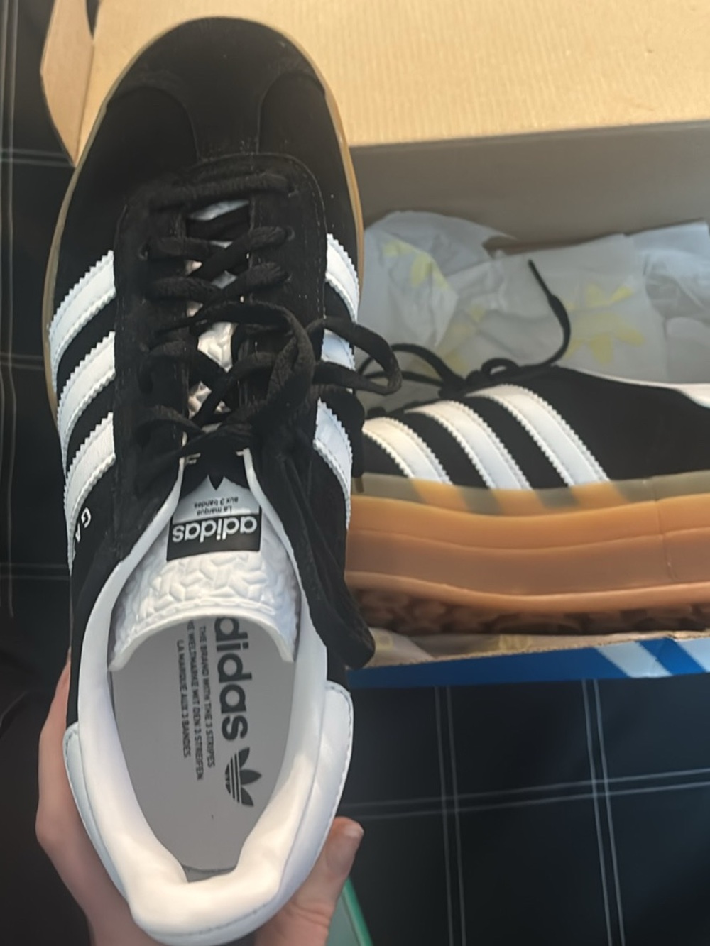 adidas Black & White Samba with Gum Sole
